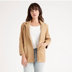 Quince Cotton Knit Blazer - Camel